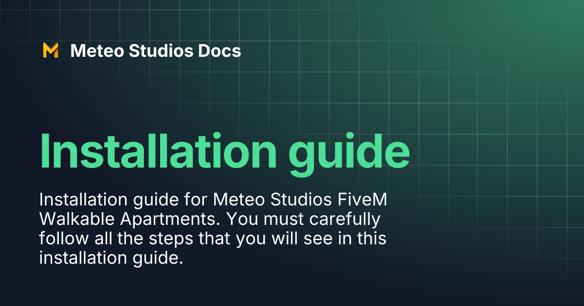 Installation guide | Meteo Studios Docs