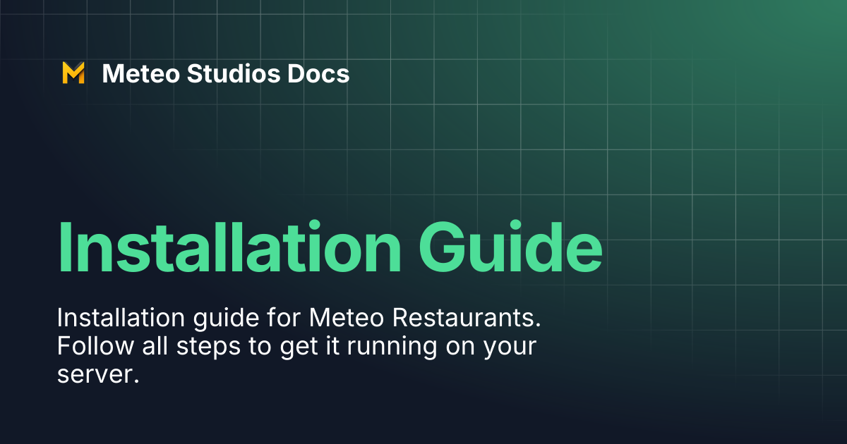 Installation Guide | Meteo Studios Docs