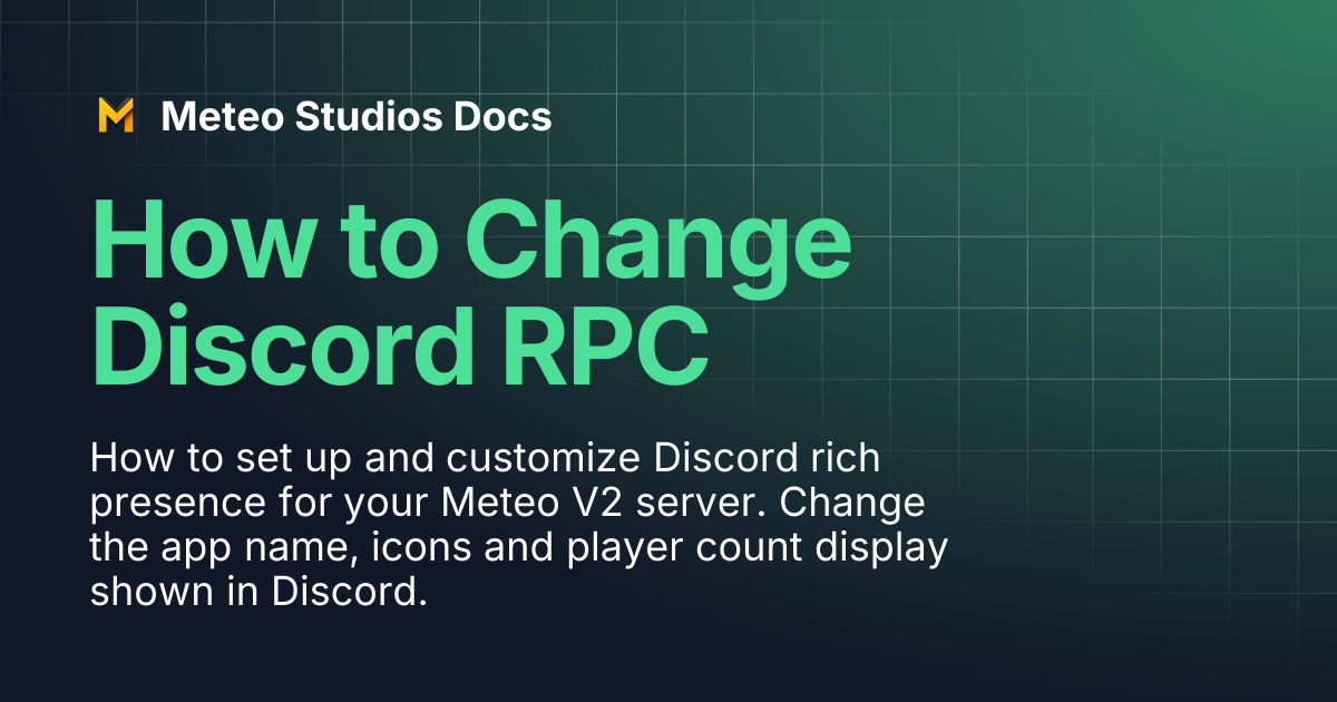 How to Change Discord RPC | Meteo Studios Docs